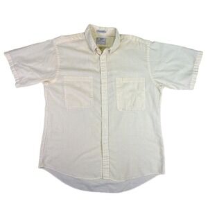 417 Van‎ Heusen Mens Gingham Check Short Sleeve Button Down Shirt L